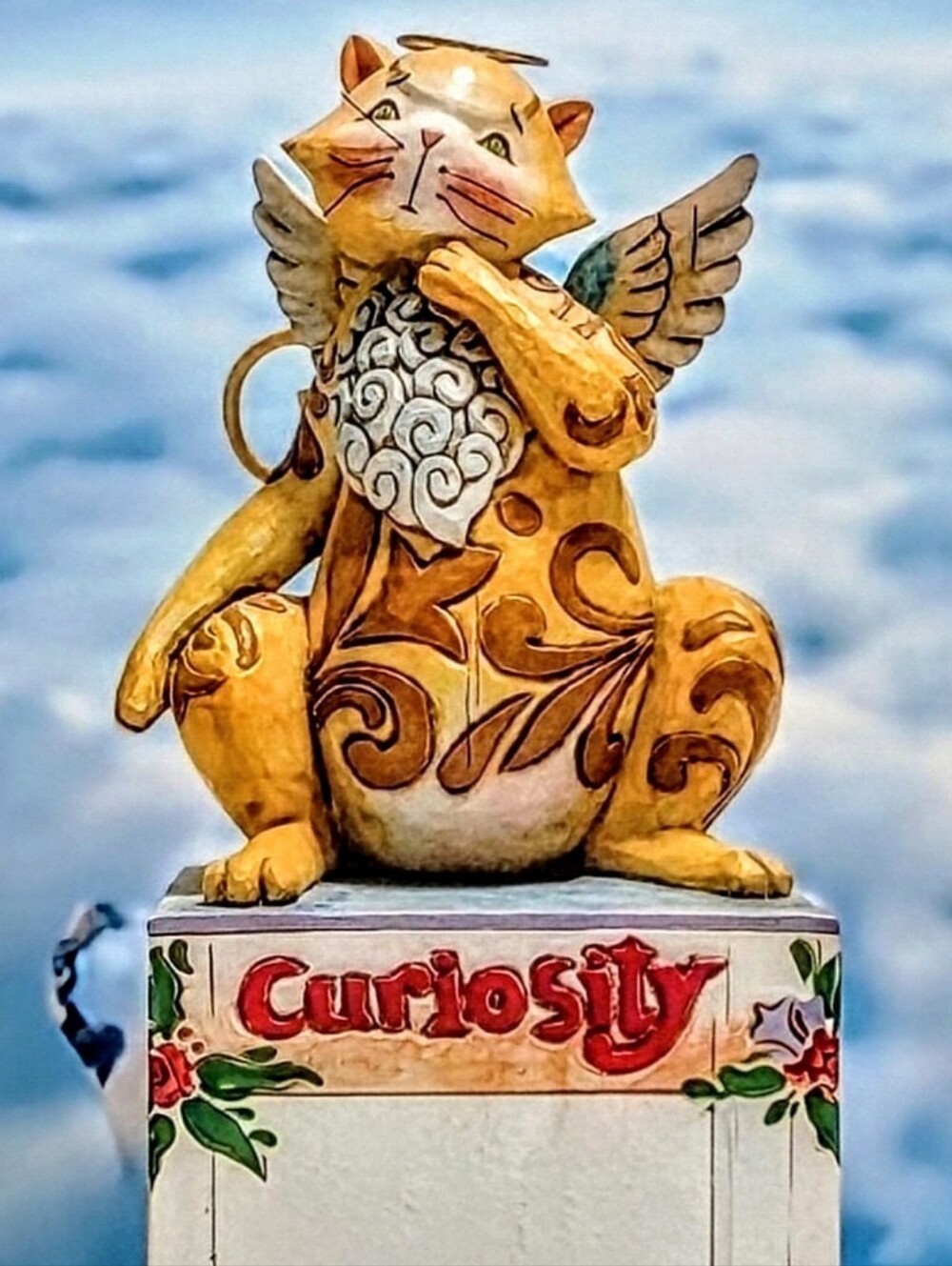 Jim Shore 2006 Heartwood Curiosity Whimsical Cat Halo Winged Angel